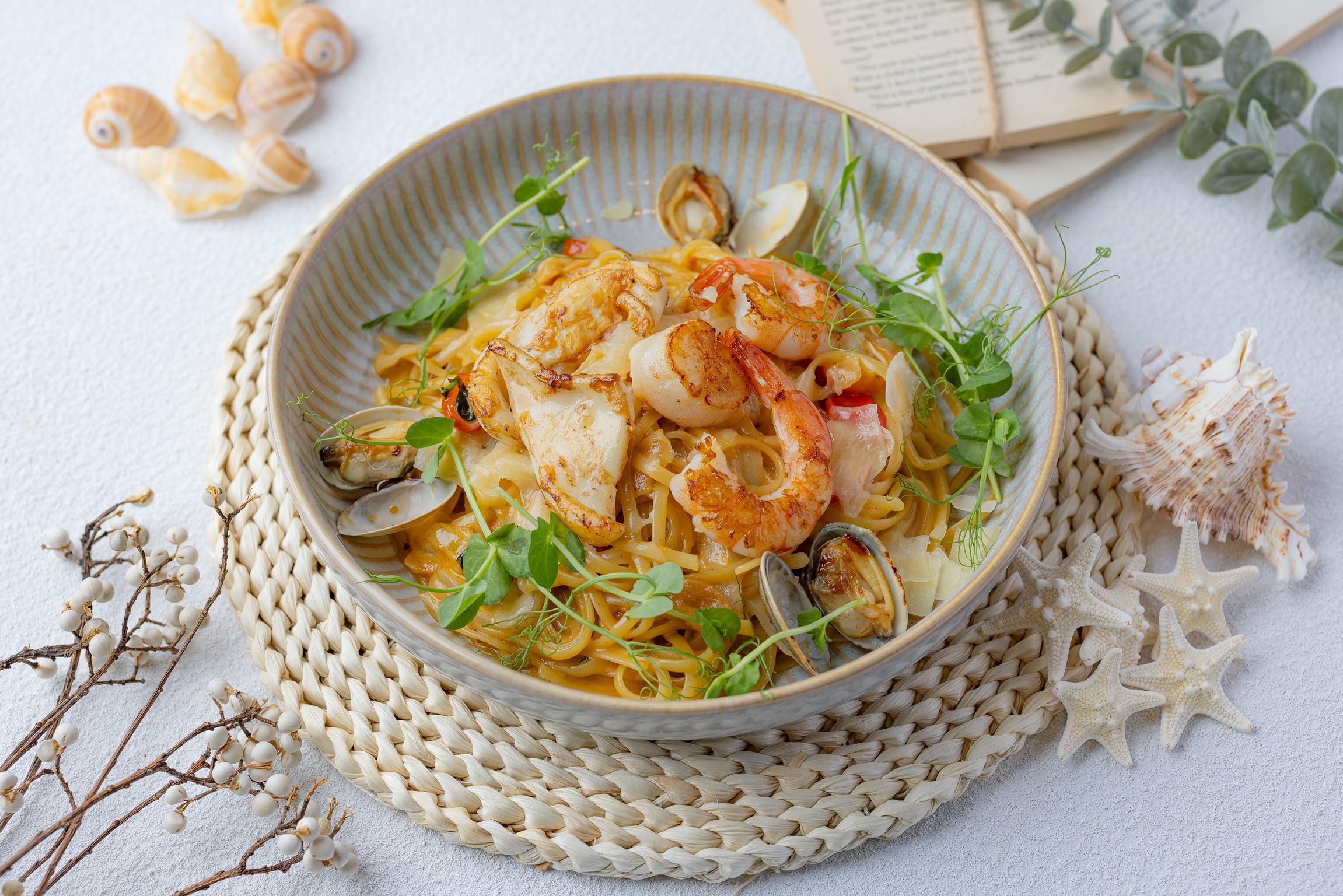 海鮮冬蔭忌廉燴扁意粉_$138