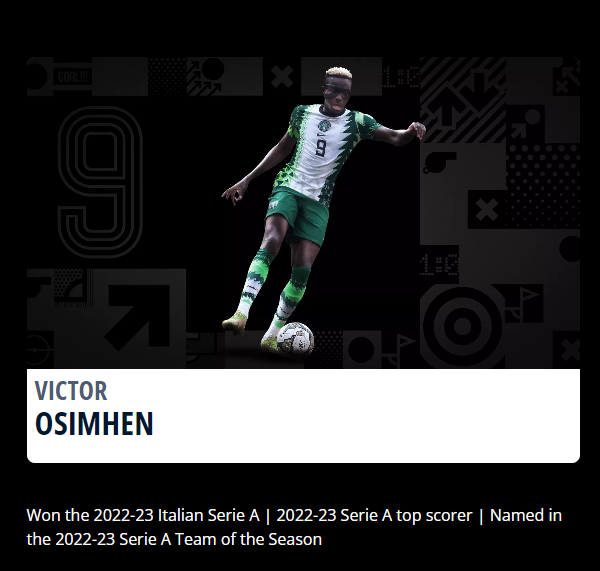 FIFA世界足球先生候選名單|域陀奧森漢(尼日利亞、拿玻里)