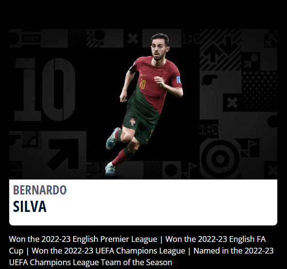 FIFA世界足球先生候選名單|貝拿度施華(葡萄牙、曼城)