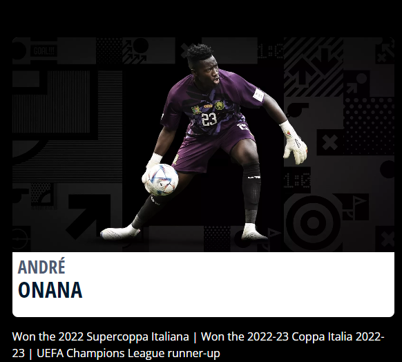 FIFA年度最佳門將候選名單|奧拿拿(喀麥隆、曼聯)