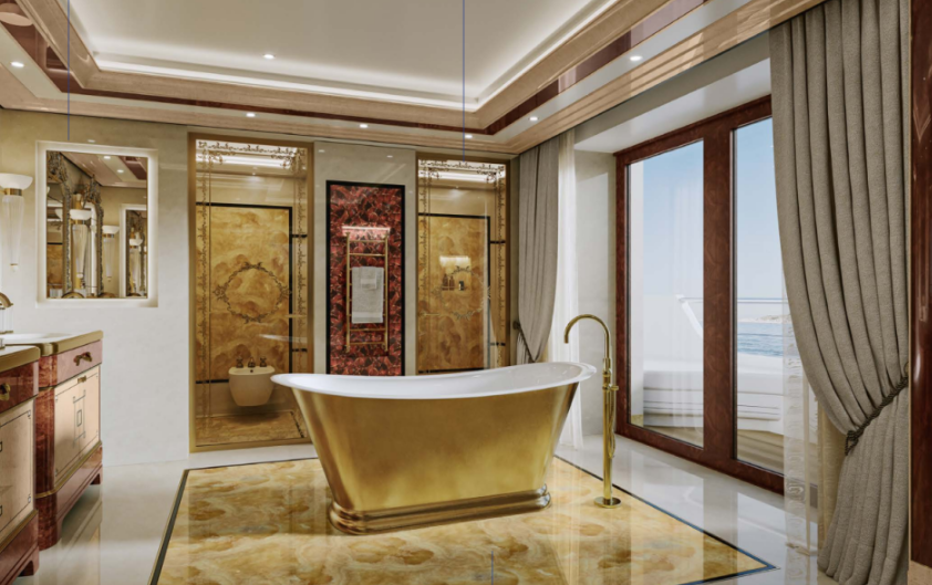 普京遊艇|今次新曝光的普京超級遊艇內部圖片。(互聯網)