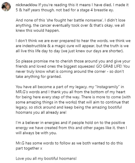 乳癌|Nicky過去5年半保持積極。(互聯網)