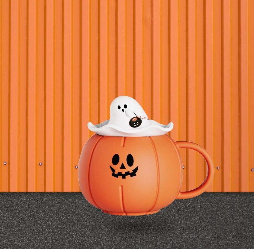 10oz 萬聖節南瓜咖啡杯連矽膠蓋 HK$230 / MOP$240