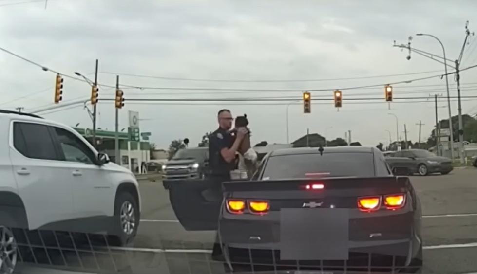 Brendan意識到事情危急,立即將嬰兒抱出車外。(YouTube)