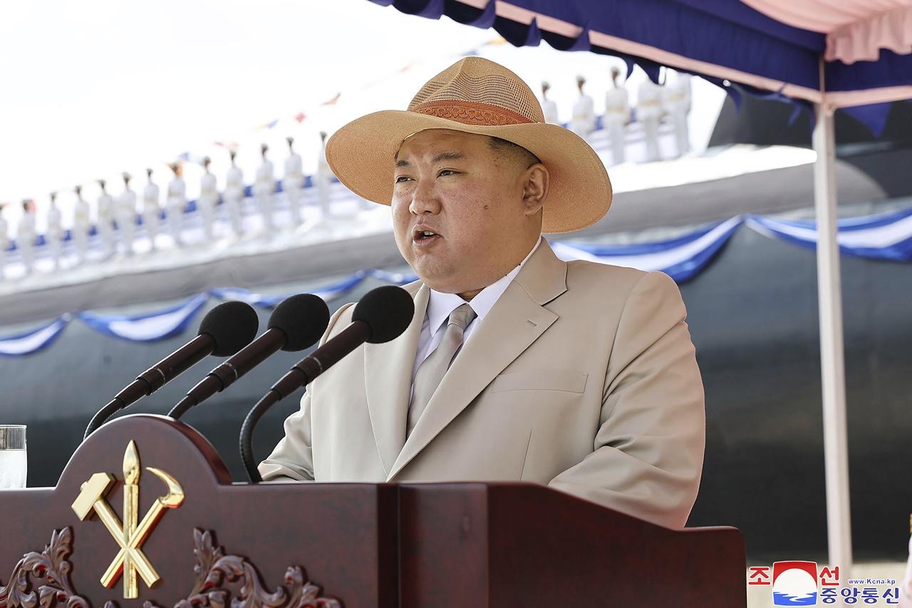 金正恩:要繼續推動海軍核武裝化戰略戰術構想。(AP)