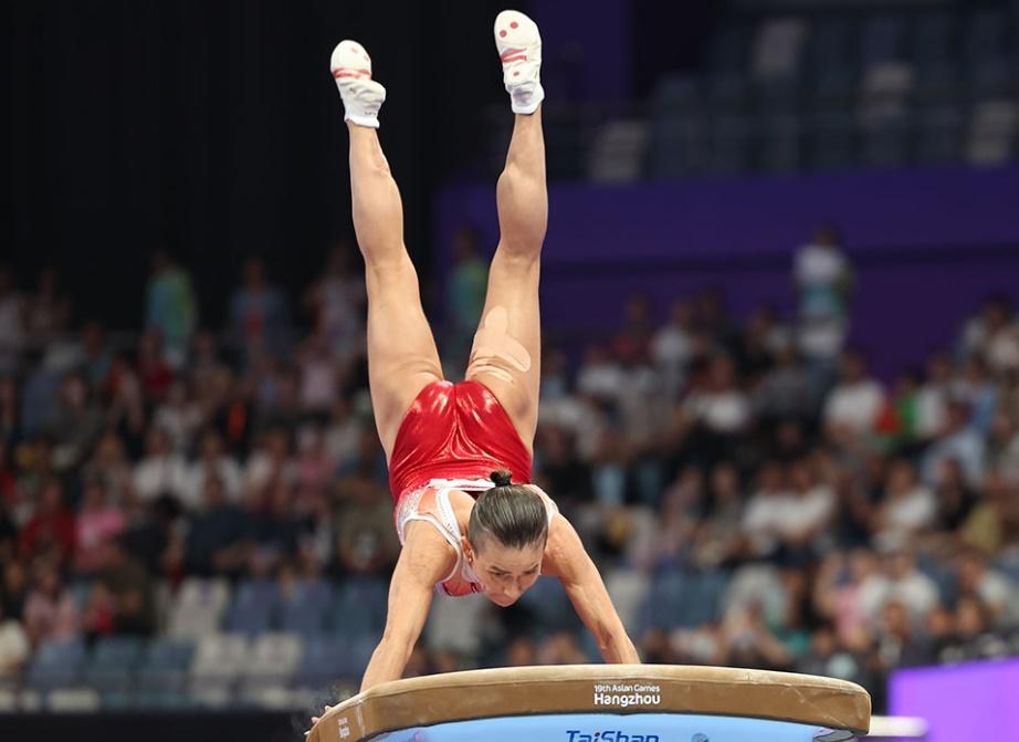 舒素雲天娜兩次跳馬都有不錯表現。(X)