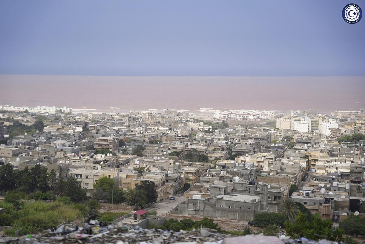 颶風「丹尼爾」(Hurricane Daniel)星期日開始吹襲利比亞東北部地區。(AP)
