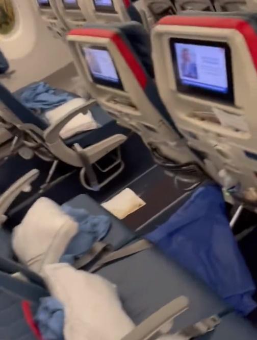 機艙逾10米屎道畫面震撼曝光。(X)