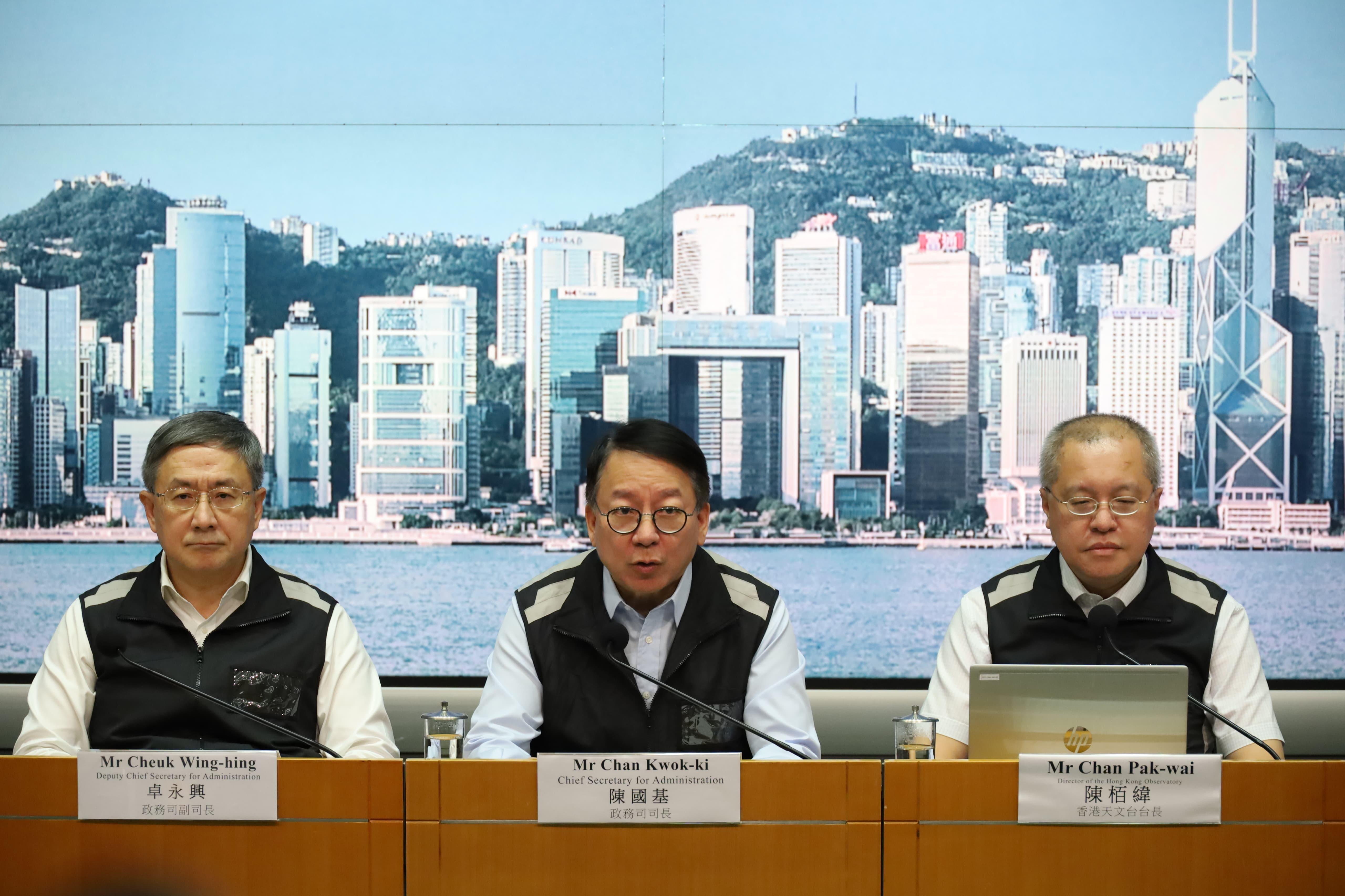 颱風蘇拉|陳國基向全體政府人員發信 指此次是「說好公務員故事」最佳例子(資料圖片/鍾式明攝)