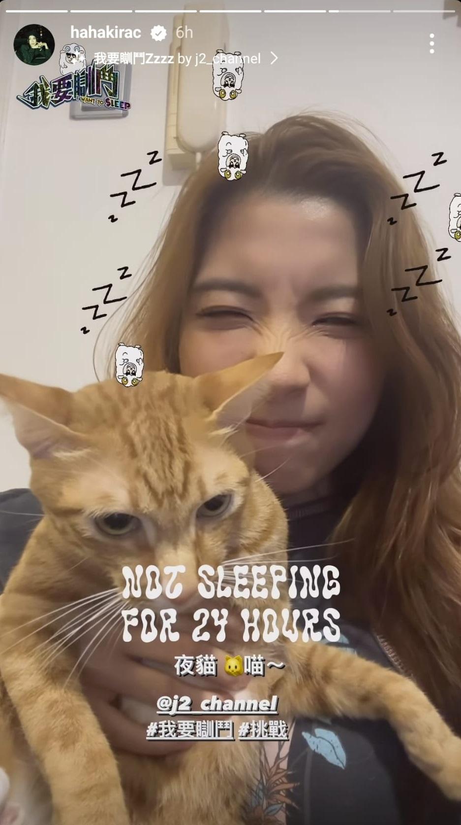 陳葦璇以貓奴身份帶同貓貓上陣。