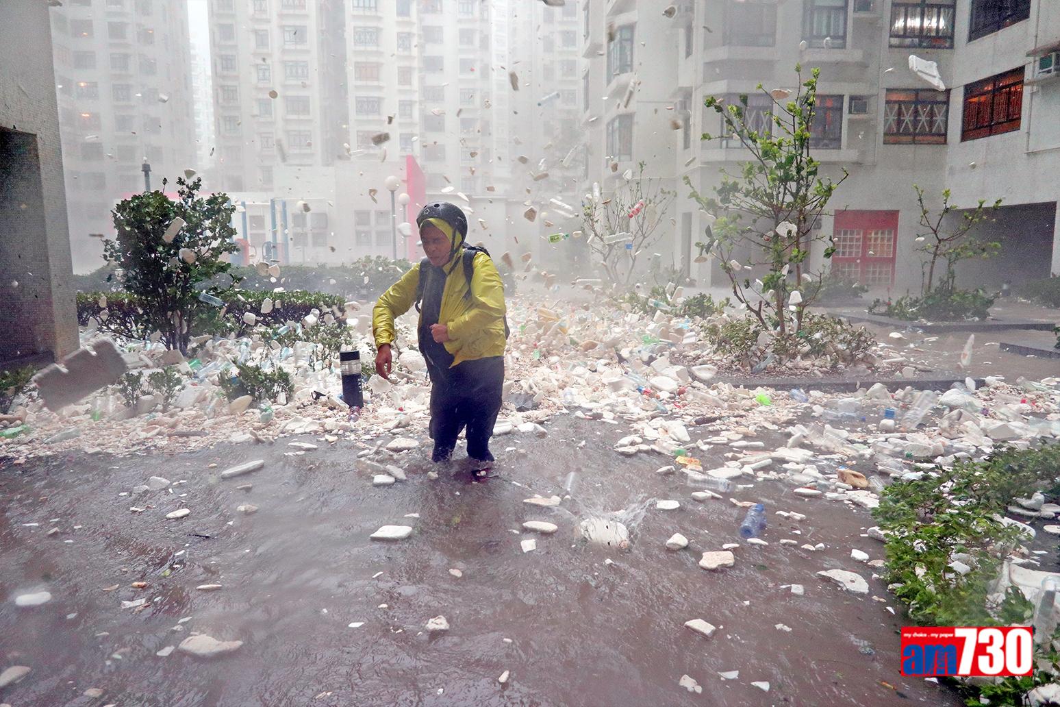 山竹颱風|杏花邨水浸成重災區(資料圖片)