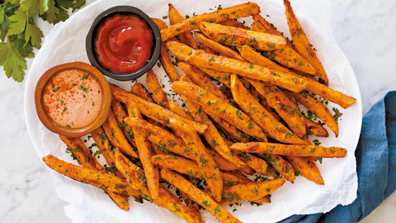 番薯條經過油炸及添加了鹽,益處大大減低。