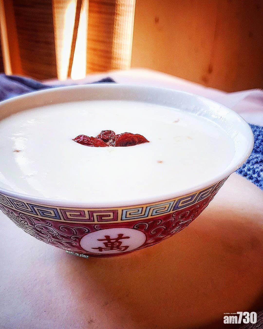 糖水食譜|薑汁撞奶大家可以自行加枸杞。(instagram @miso.en.place)