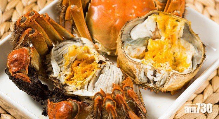 大閘蟹公乸分別|雌性大閘蟹的蟹黃,其實是體內的卵巢和消化腺。(網絡圖片)