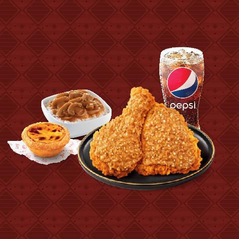 花生醬香辣脆雞滿足套餐