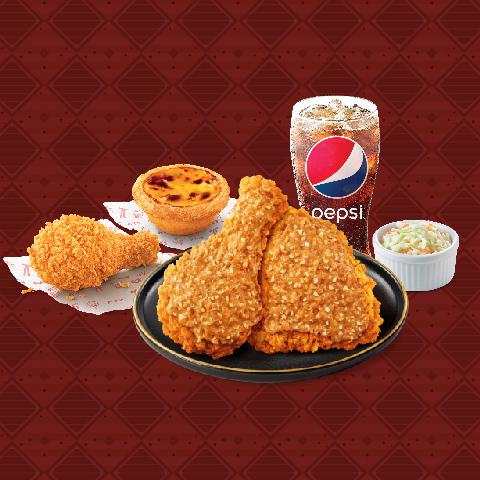 花生醬香辣脆雞豐盛套餐