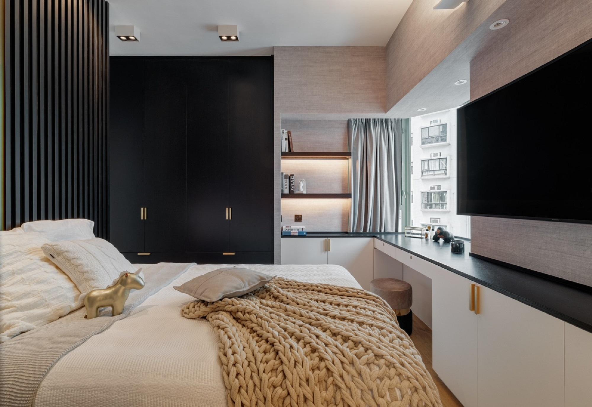 主人房不乏收納空間,裝修亦具品味。