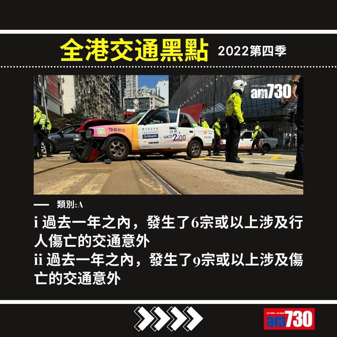 交通黑點|2022第4季(資料來源運輸署,am730製圖)