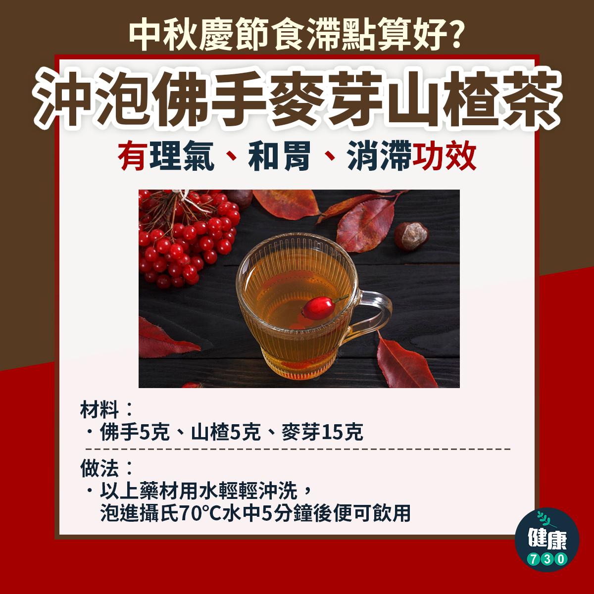 中秋節|中秋食滯?飲山楂茶(am730製圖)