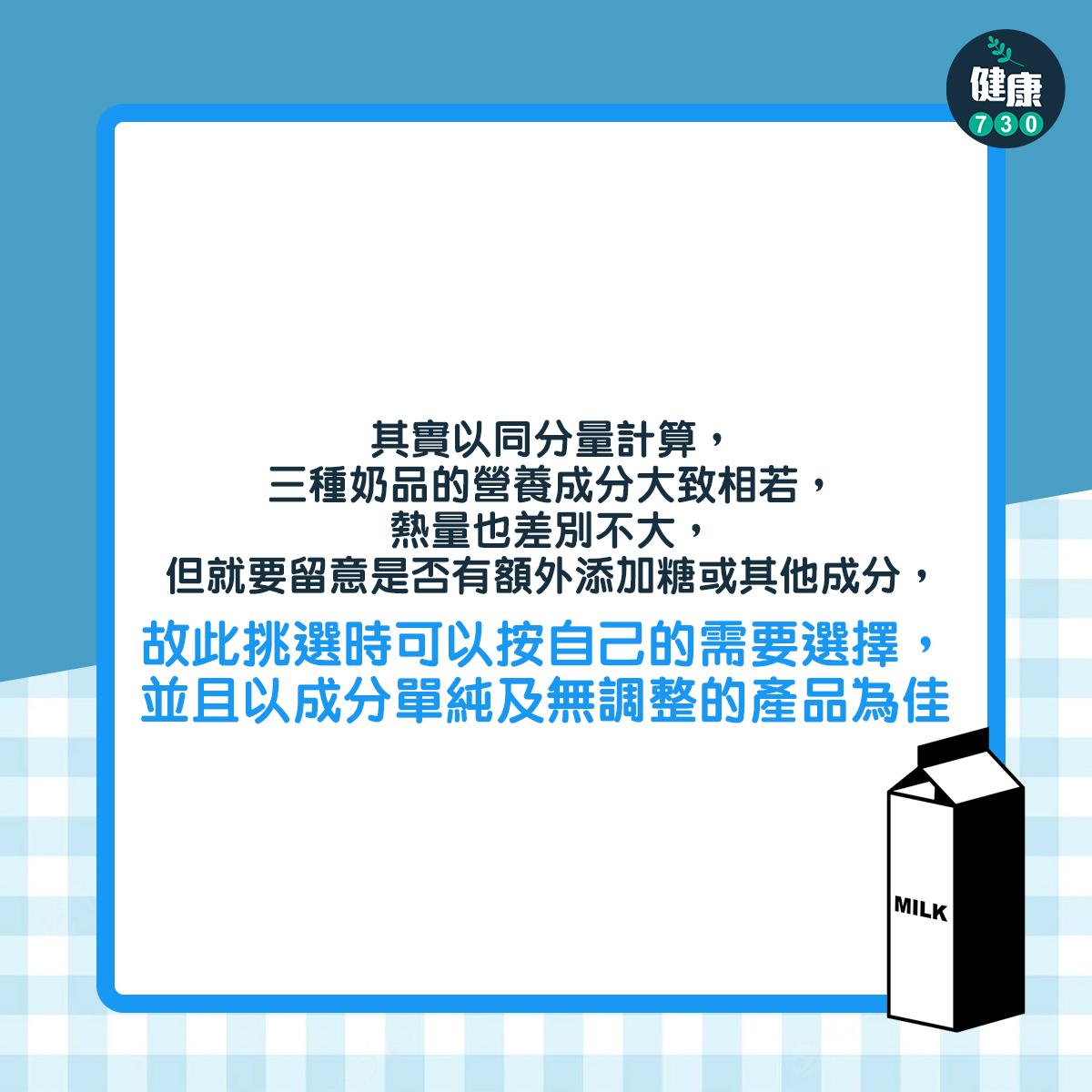 奶類|鮮奶、保鮮奶、奶粉 邊樣最健康?(am730製圖)