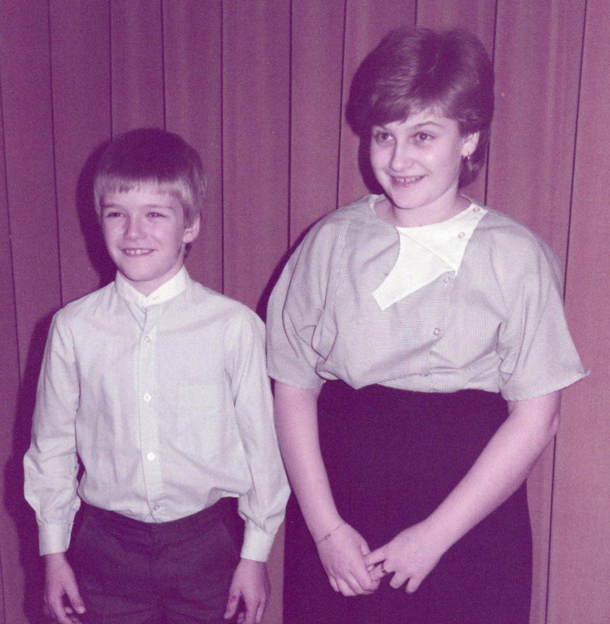 前曼聯球星碧咸(David Beckham )兒時照。(碧咸FACEBOOK)