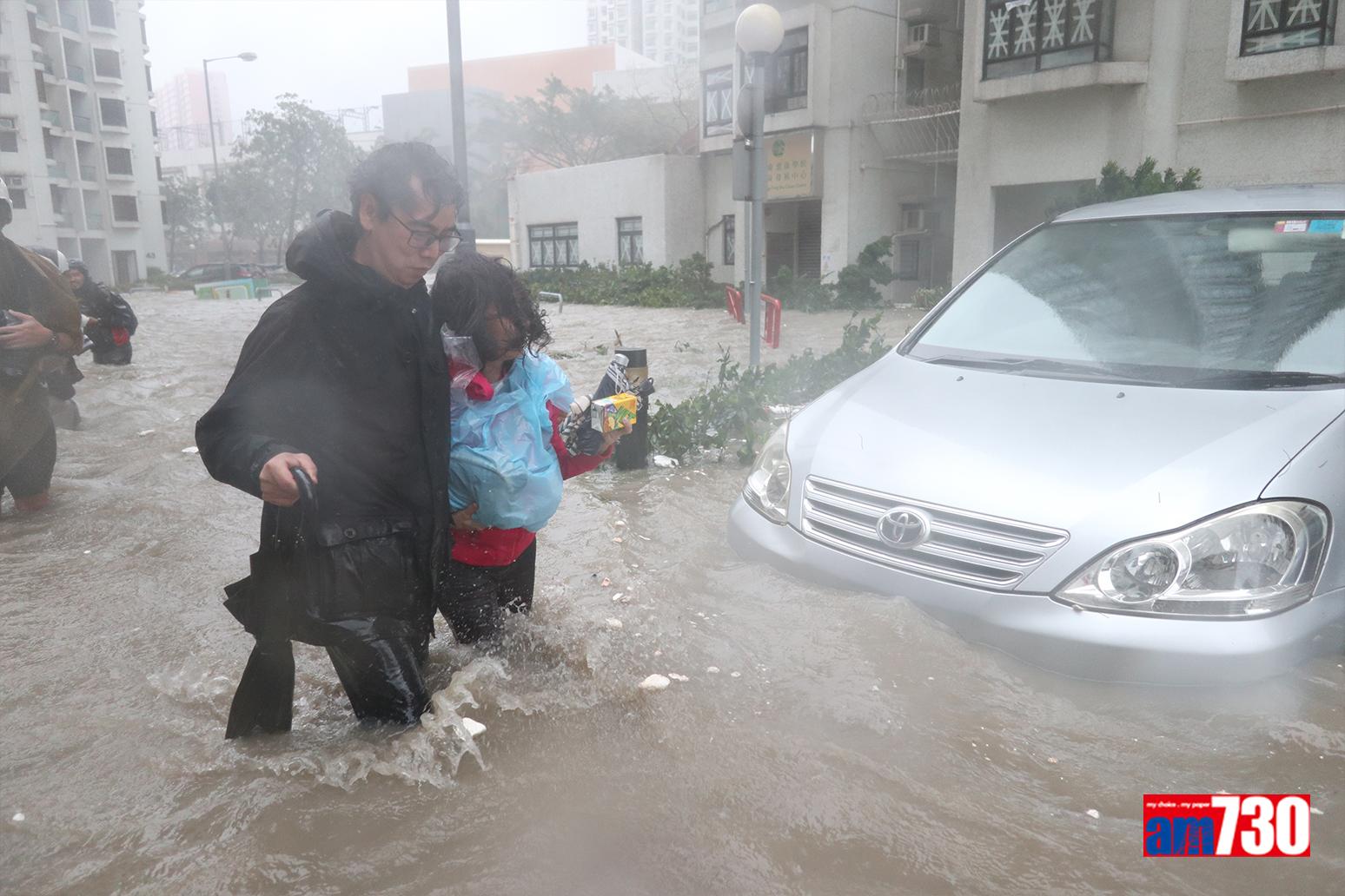 山竹颱風|杏花邨水浸成重災區(資料圖片)