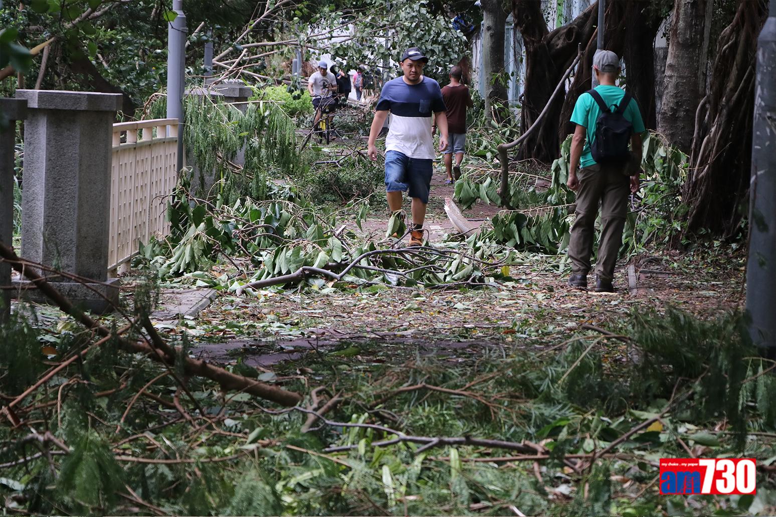 山竹颱風對香港破壞嚴重。(資料圖片)