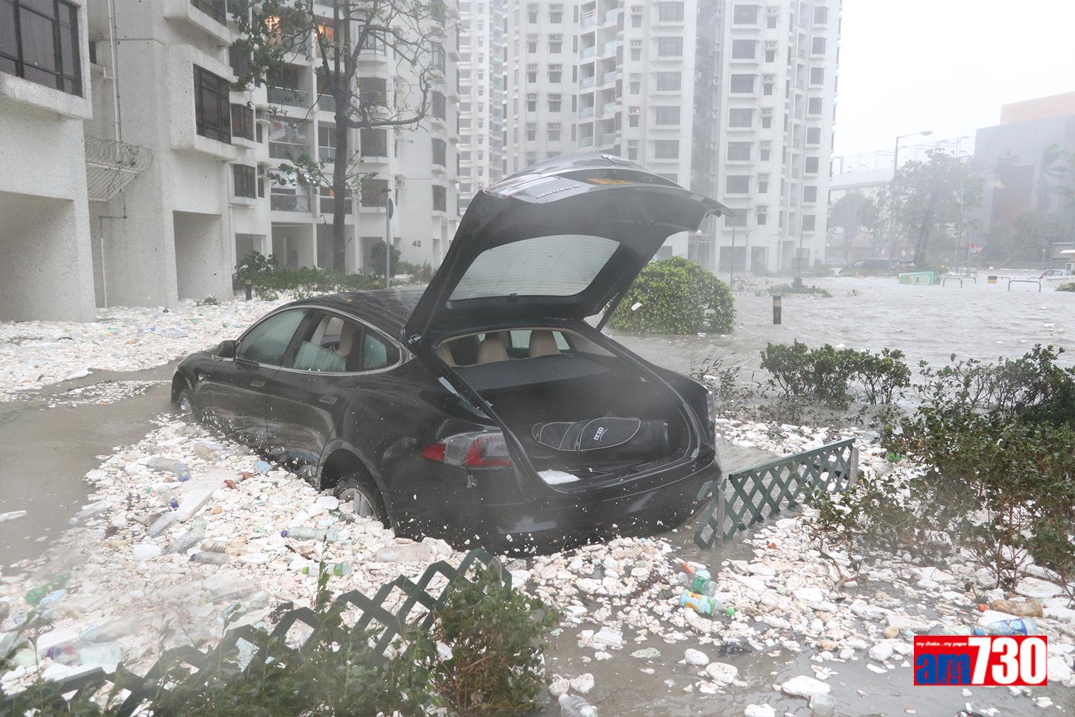 山竹颱風|杏花邨水浸成重災區(資料圖片)