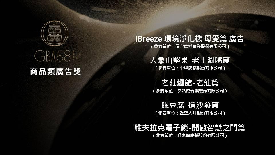 金鐘獎2023|商品類廣告獎完整入圍名單。(金鐘獎FB)