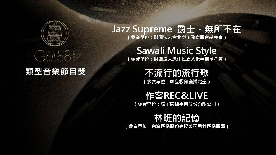 金鐘獎2023|類型音樂節目獎完整入圍名單。(金鐘獎FB)