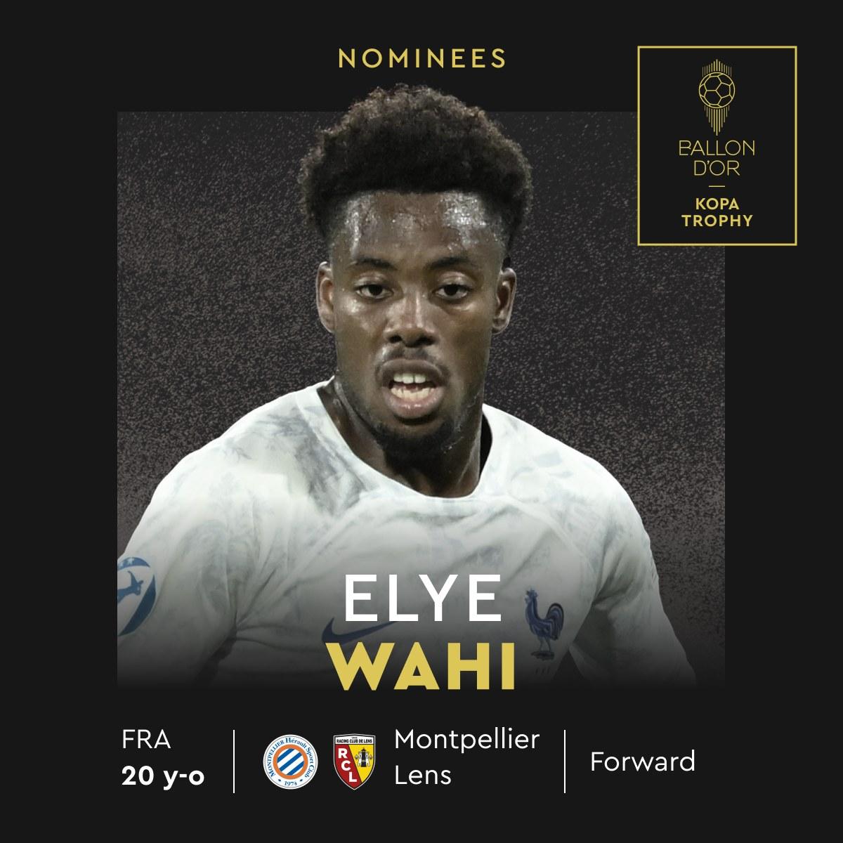 歐洲金童獎候選名單,華爾(Elye Wahi)。(France Football FB)