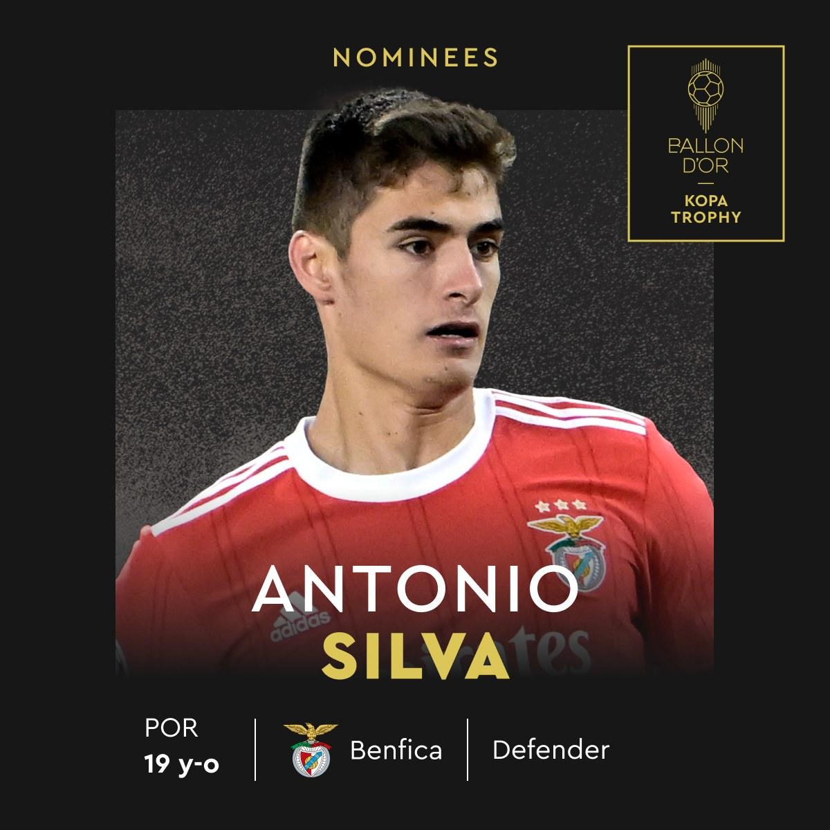 歐洲金童獎候選名單,賓菲加後衛安東尼奧施華(António Silva)。(France Football FB)