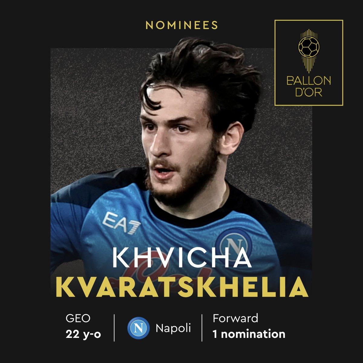 金球獎2023|基華拉斯基利亞(拿玻里、格魯吉亞)列入圍名單。(France Football FB)