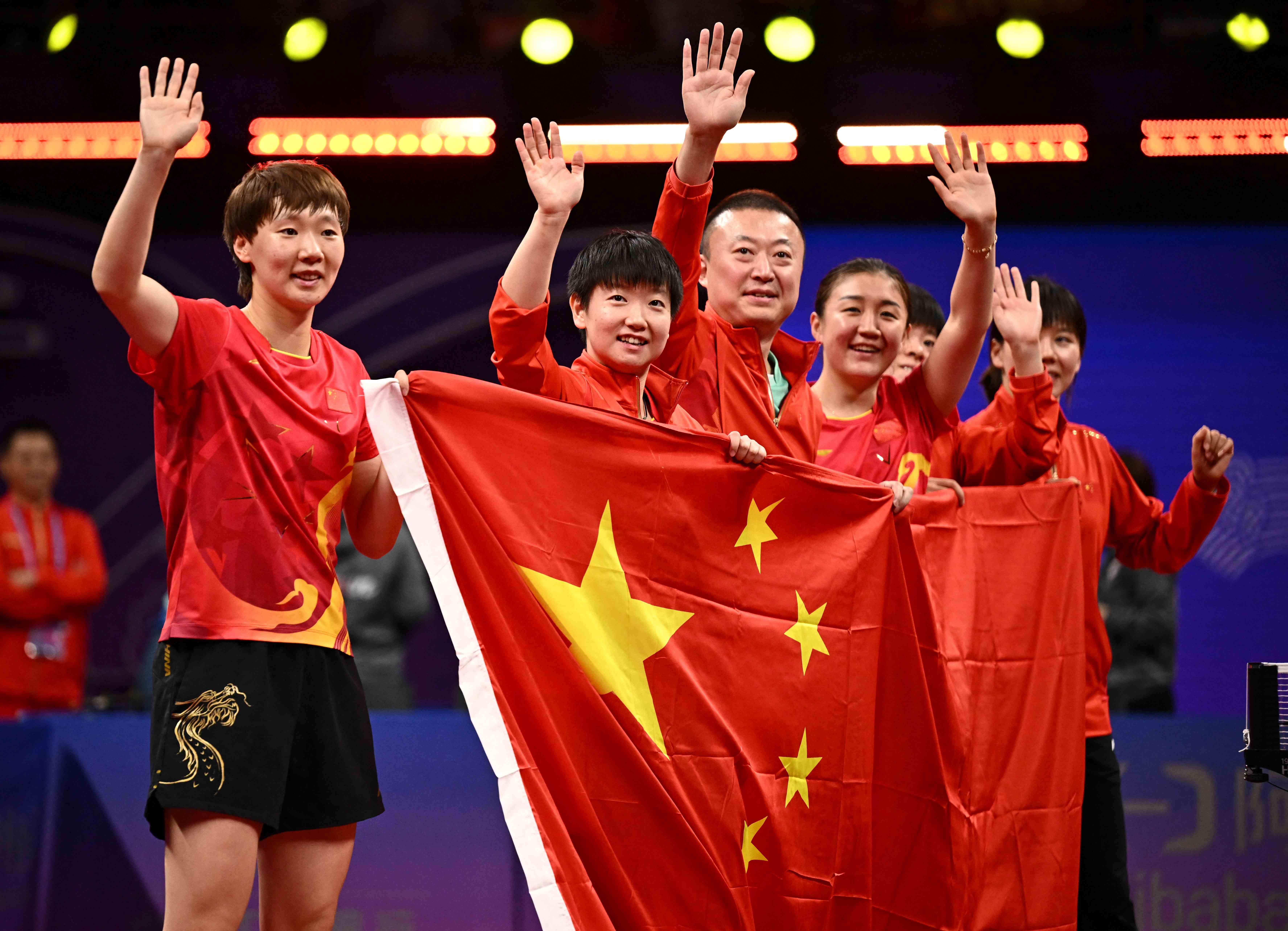 杭州亞運乒乓波女子團體決賽。(路透社)