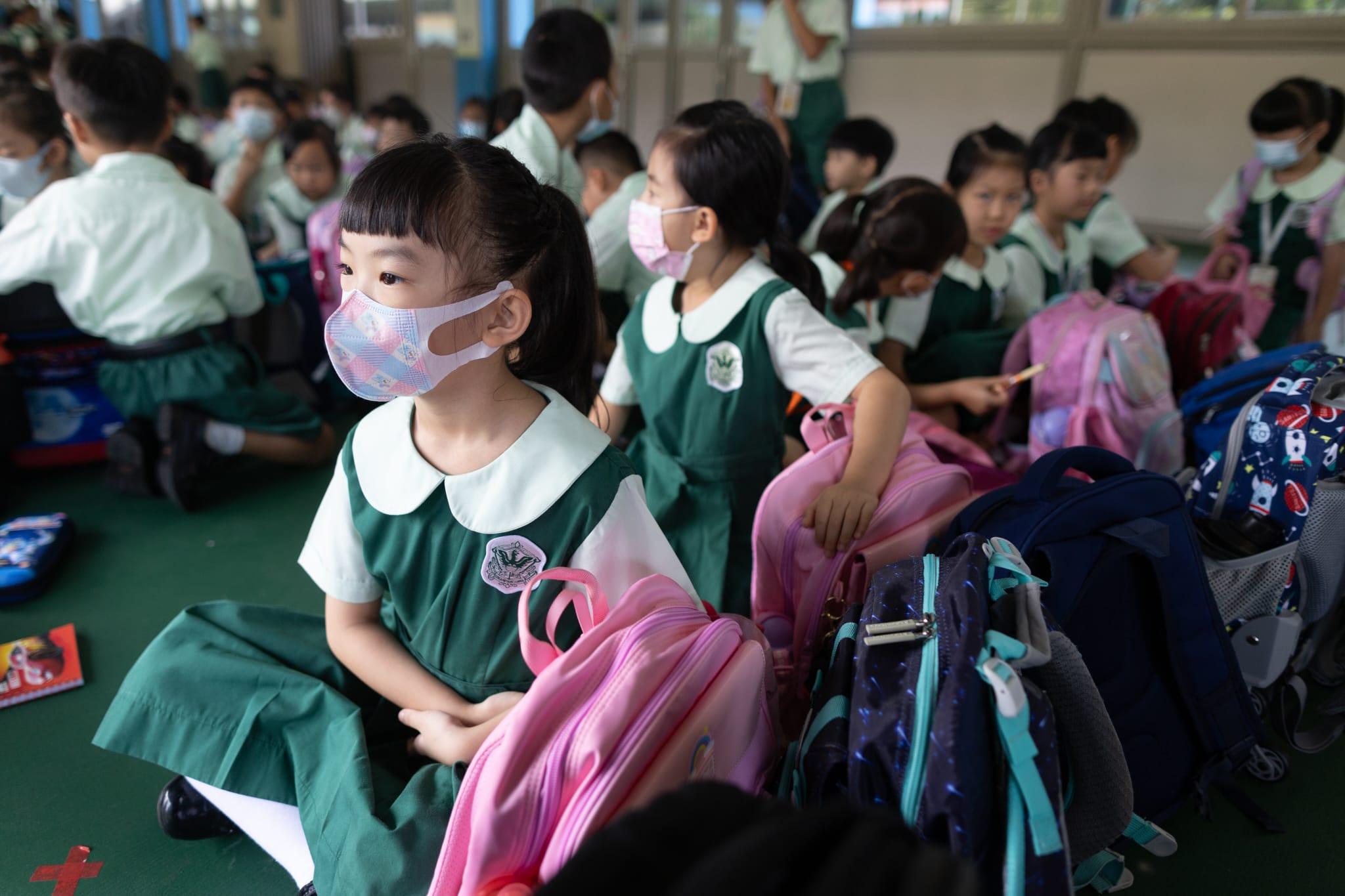 全港中小學及幼稚園的開學日今日開學。(蘇文傑攝)
