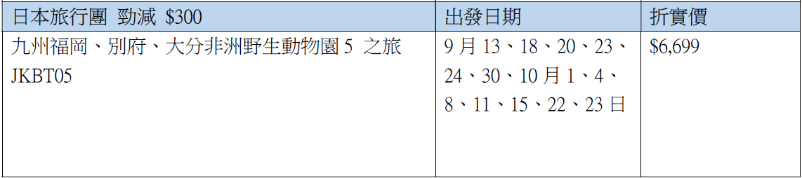 EGL旅遊全球感謝祭|日本旅行團勁減$300