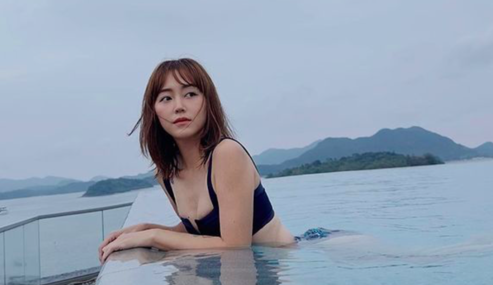 蔣雅文Mandy罕有在IG公開水著泳裝照。(蔣雅文IG)