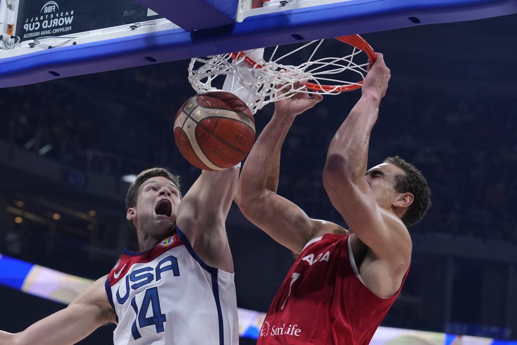 籃球世界盃2023|美國不敵加拿大無緣銅牌。(美聯社)