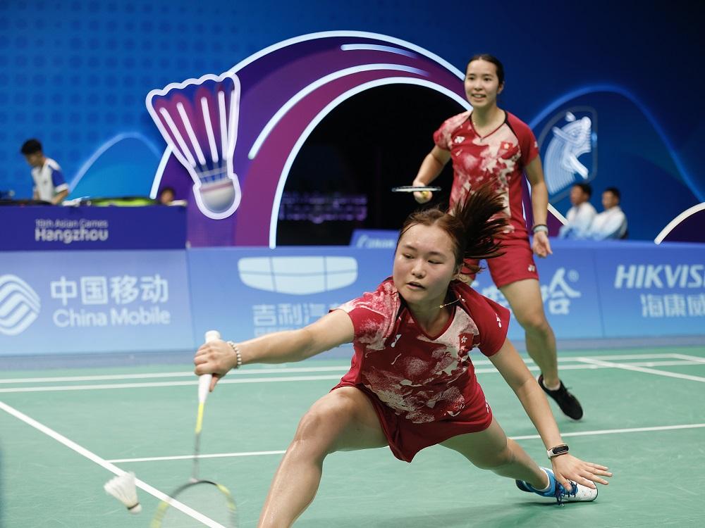香港羽毛球女子雙組合楊雅婷、楊霈霖。(港協暨奧委會圖片)