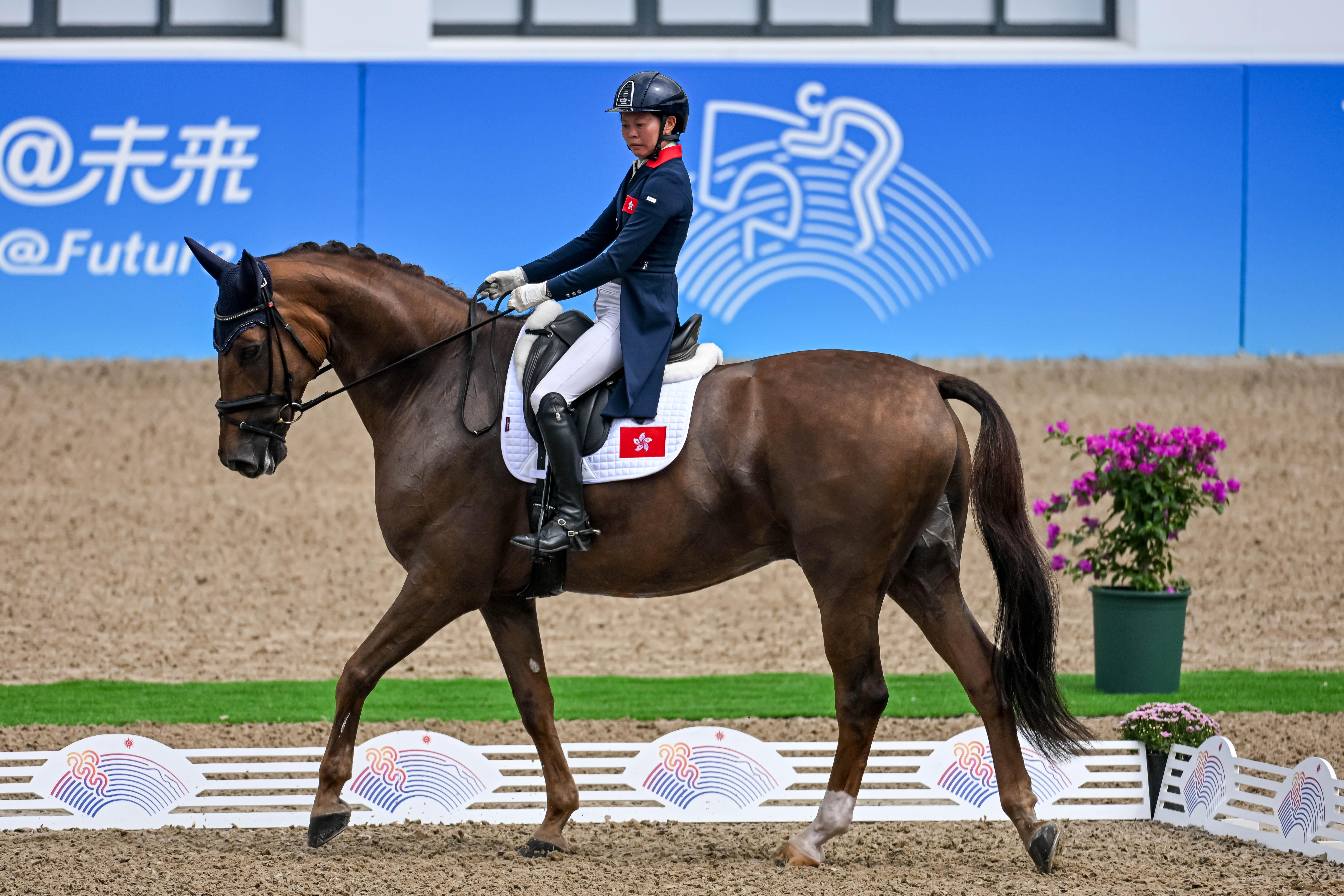 香港馬術盛裝舞步代表何苑欣。(港協暨奧委會圖片)