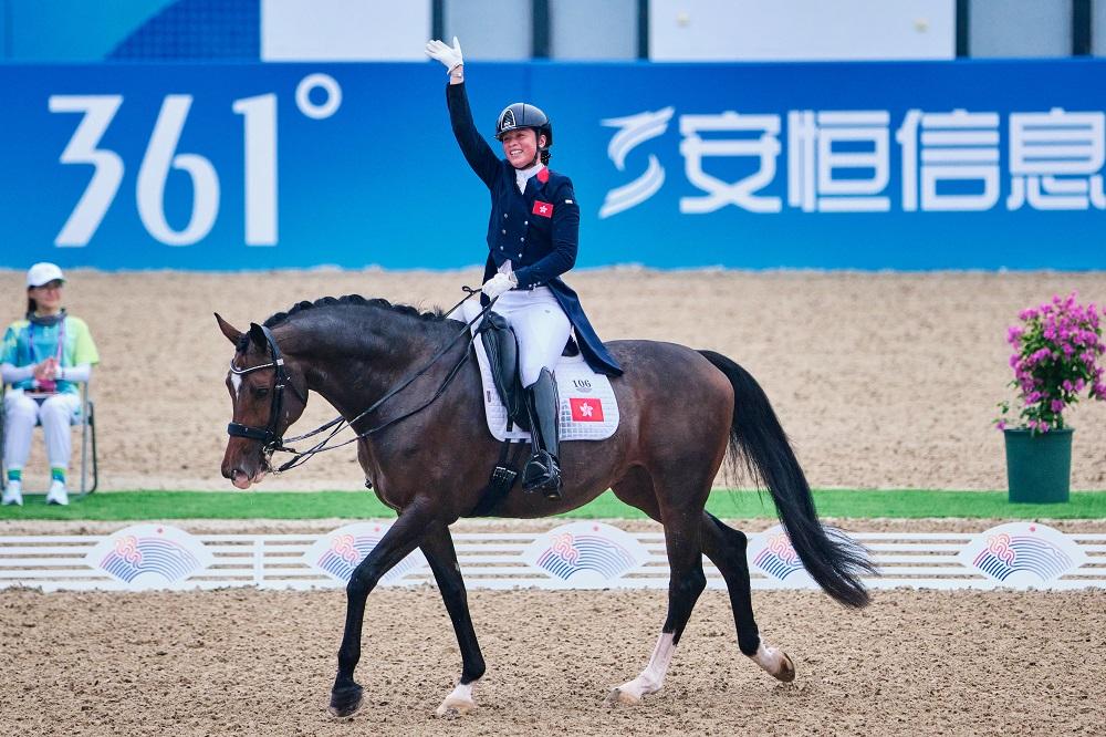 香港馬術盛裝舞步代表蕭頴瑩。(港協暨奧委會圖片)