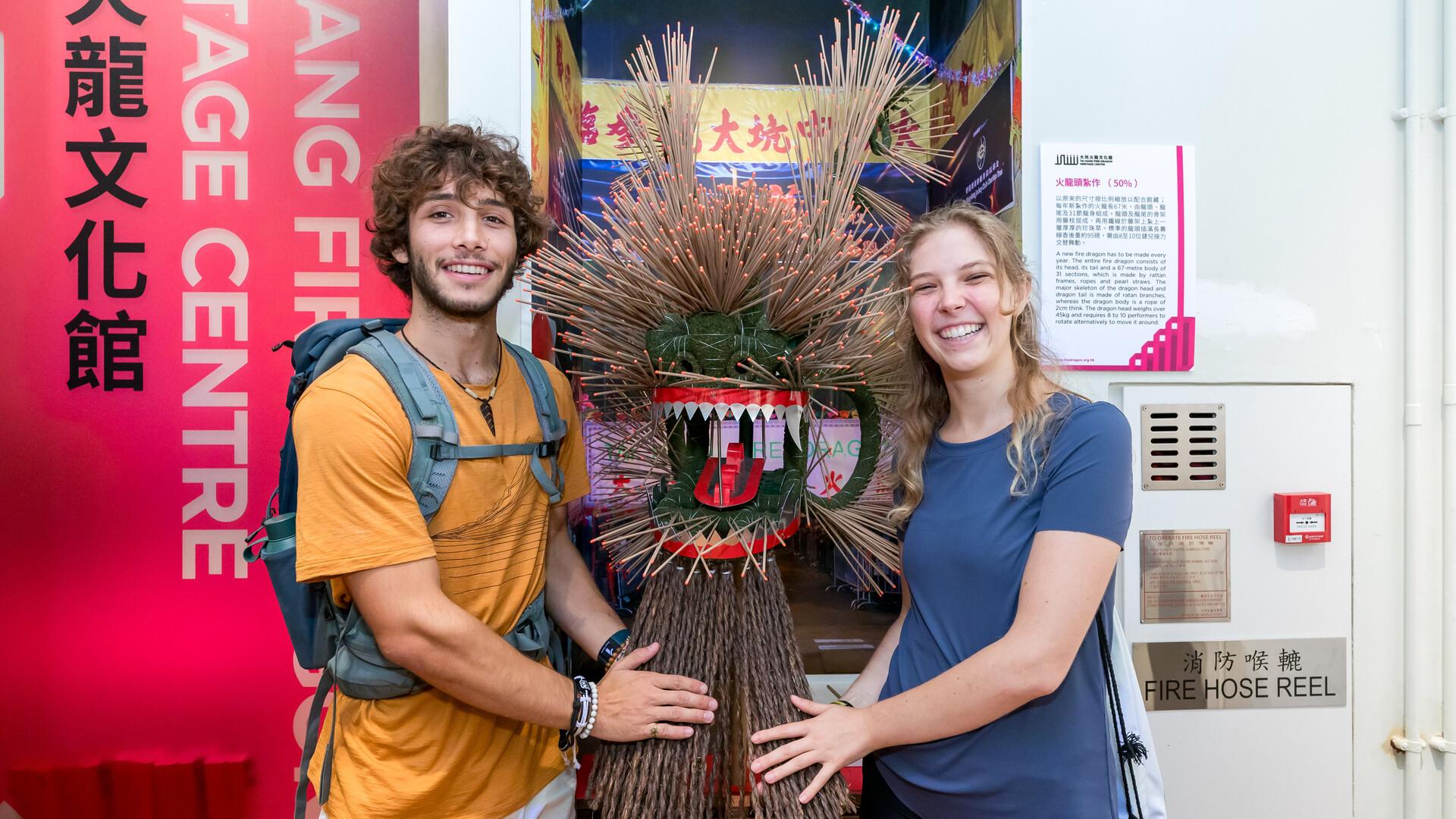 學員參觀大坑火龍文化館,認識舞火龍的起源及意義(旅發局提供)