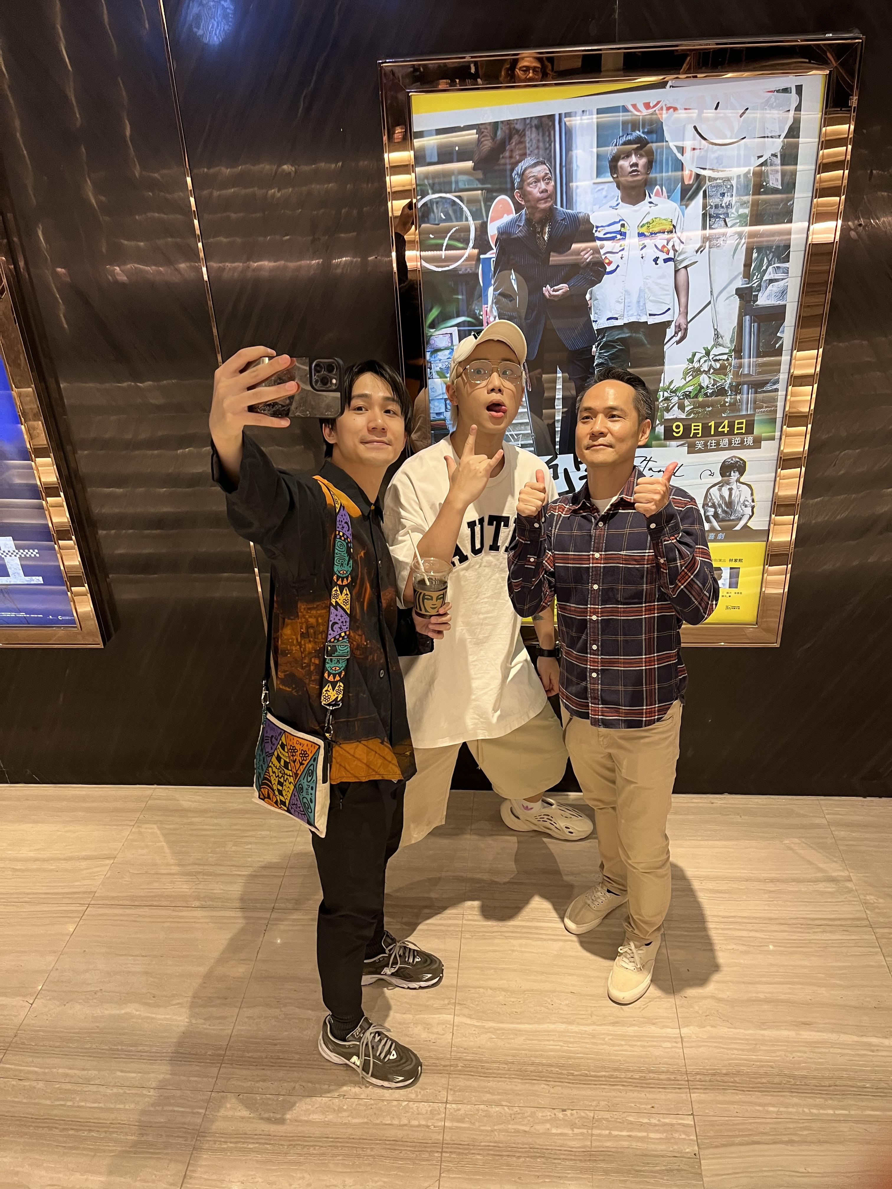 吳肇軒、陳宗澤CY和區焯文導演落力為《說笑之人》謝票。