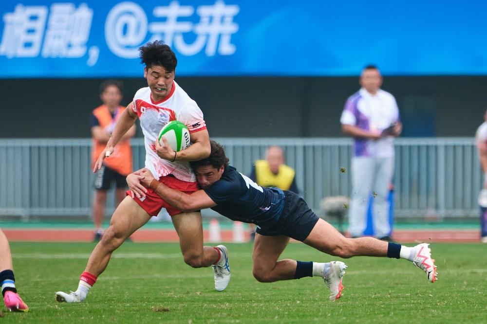 香港七人欖球隊打入決賽。(港協暨奧委會圖片)