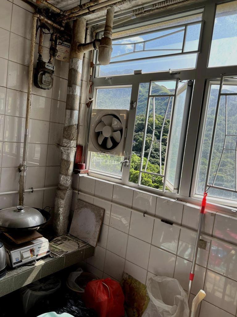 廚房外望山景,光猛通爽。(代理提供)