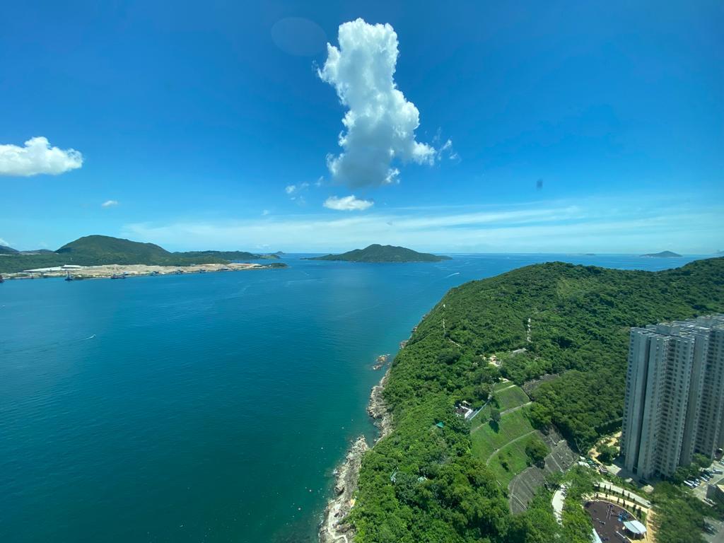 單位座向東南,外望全海景及山景,屬屋苑優質套三房戶。(代理提供)