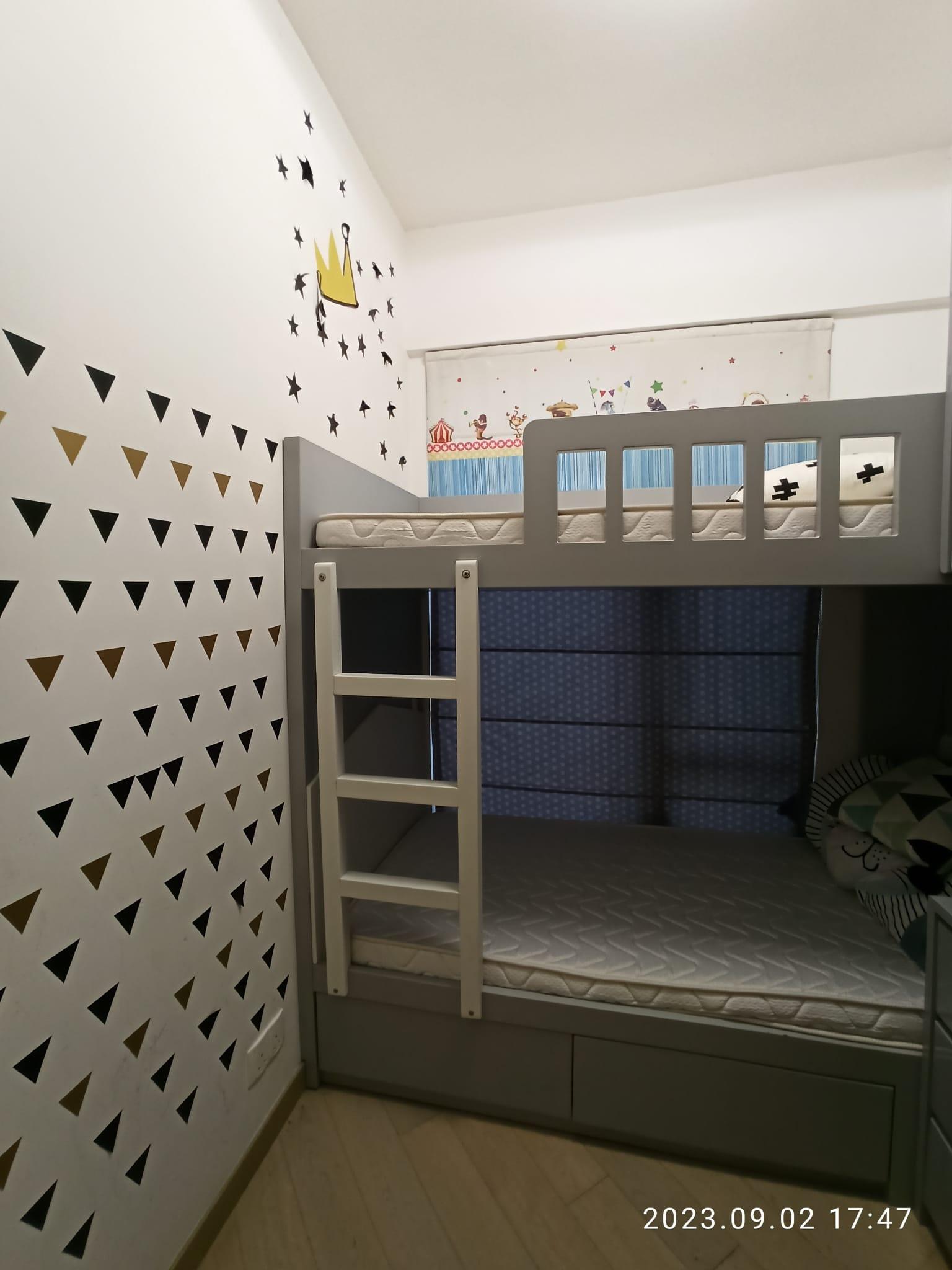 單位為兩房設計,其中小朋友睡房間隔方正實用。(代理提供)