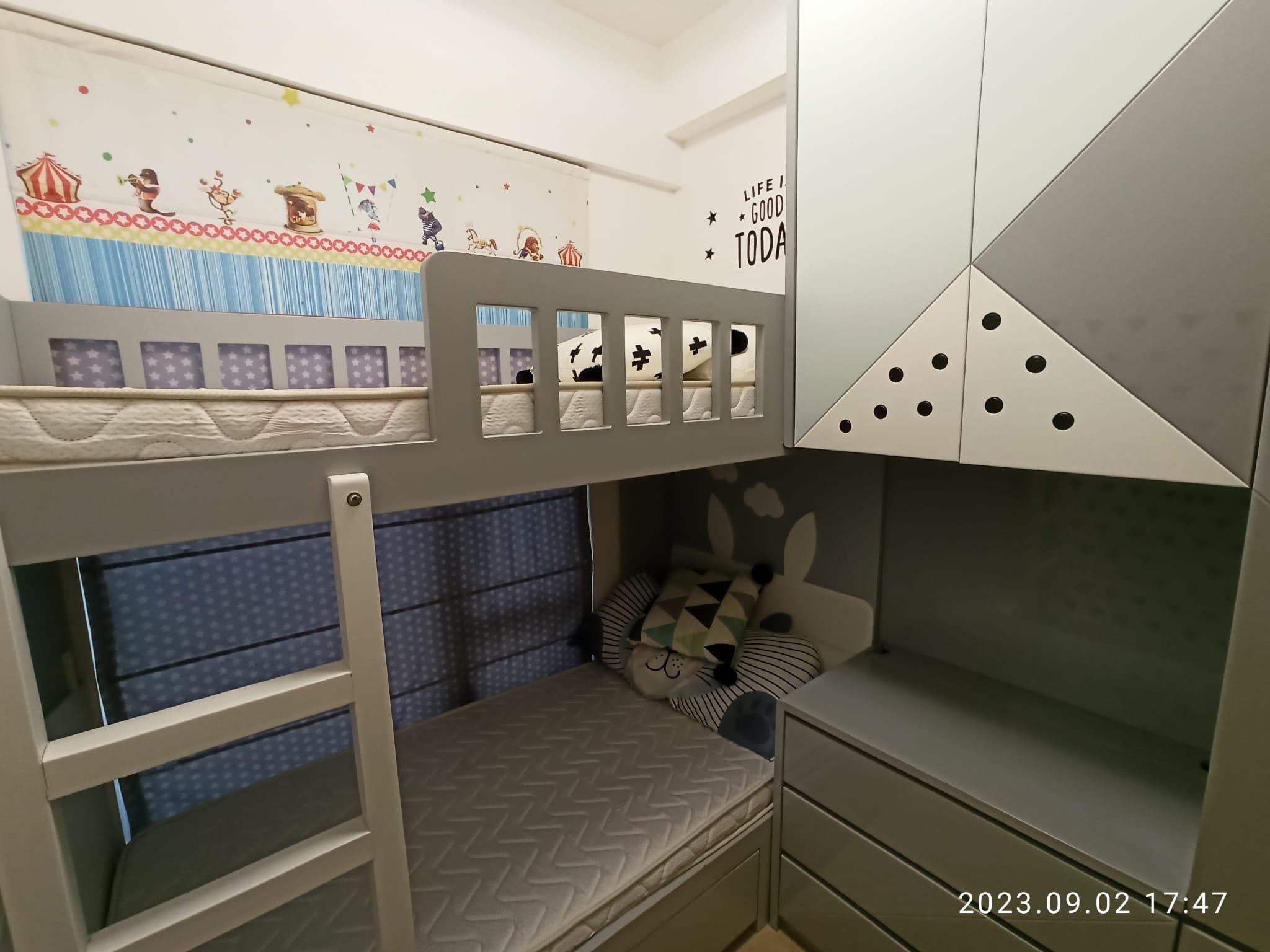 小朋友睡房附設訂製傢俬,仍然新淨。(代理提供)