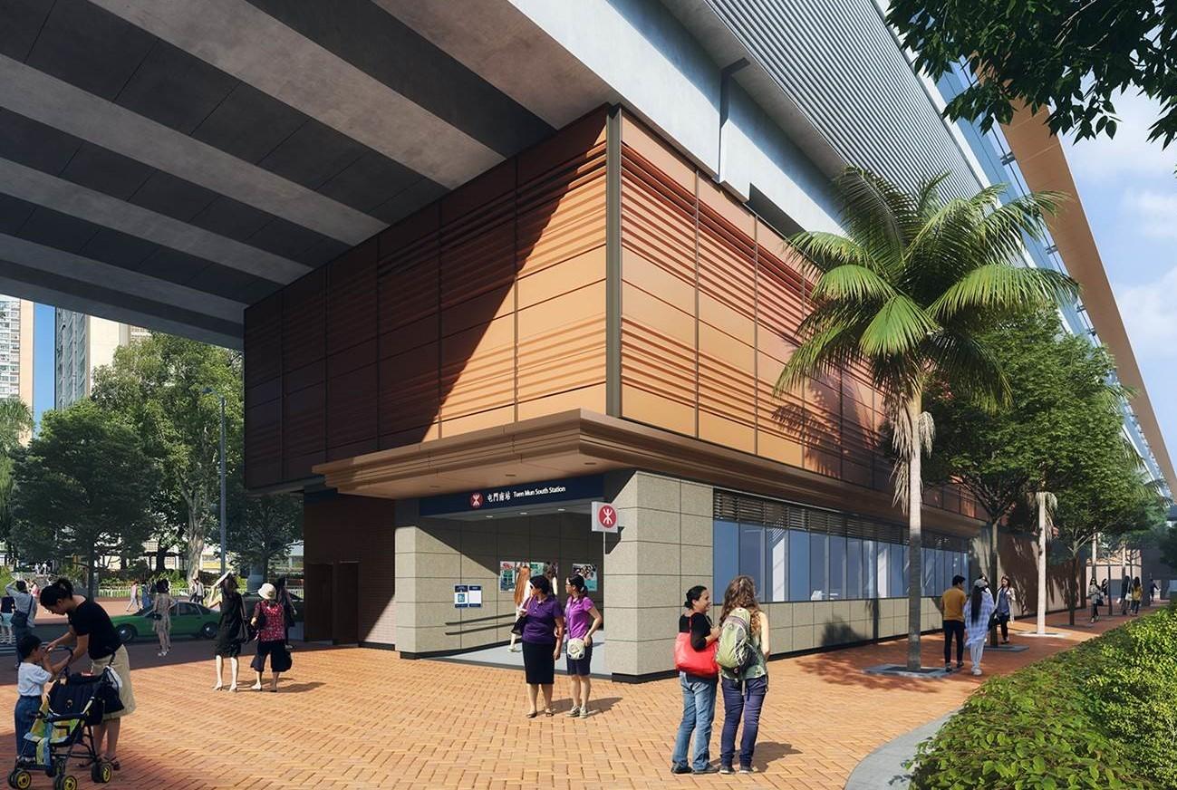 屯門南延綫屯門南站的模擬圖。(港鐵提供)
