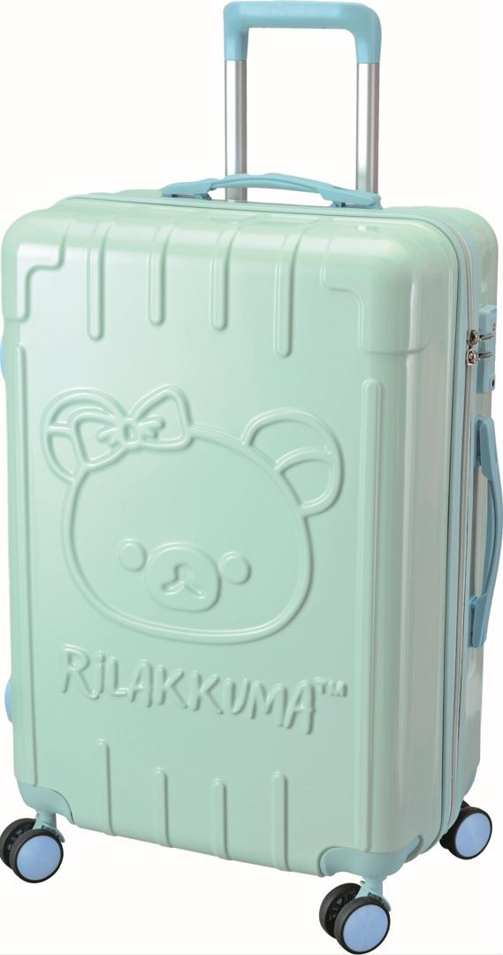 24吋行李箱設計上採用了清新的蔚藍配色,行李箱上刻有輕鬆小熊的大頭圖案,加上堅固耐磨的結構,可愛又實用。